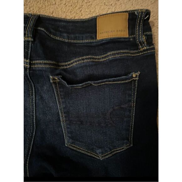 American Eagle Outfitters Ne(X)T Level Stretch Jeggings Dark Blue Denim Size 8 S - Picture 6 of 7